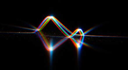 Naklejka premium Abstract Light Trails Vibrant Colored Lines on a Black Background