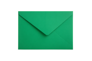 a green envelope with a white background
