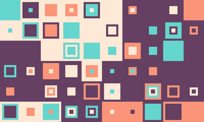 Abstract geometric pattern with pastel squares.  Modern, minimalist design ideal for website backgrounds, social media, or presentations.