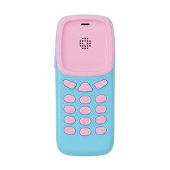 Blue and pink retro toy mobile phone