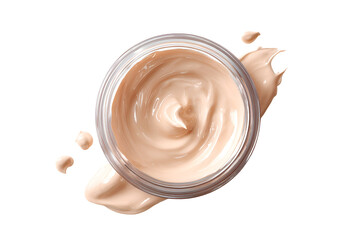 Creamy Beige Foundation in Glass Jar Swirl Texture