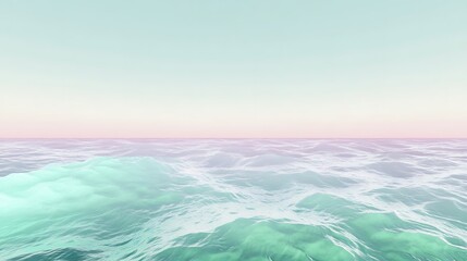 Serene ocean view with gentle waves and pastel sky for travel and nature concepts