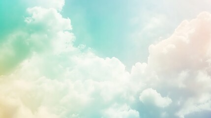 Pastel sky with soft clouds background. Colorful dreamy sky texture for creative designs