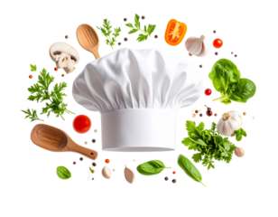  Floating Chef Hat with Culinary Icons