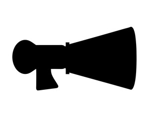 Silhouette of a megaphone, essential communication tool for announcements and public speaking