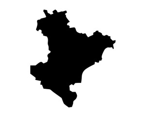 Black and White Silhouette of the State of Nuevo Leon in Mexico