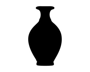 Elegant silhouette of a decorative vase with a long, slender neck