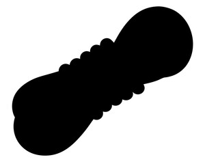 Abstract dumbbell shape with curved edges in a minimalist black silhouette