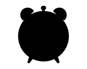 Silhouette of a vintage alarm clock reminding us to wake up on time