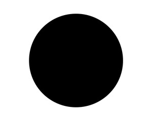 An isolated black circle in the center of a white background.