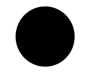 Simple black circle on a white background with clean round shape