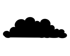 Black cloud silhouette in the sky against a white background simple illustration