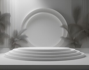 Obraz premium 3d render abstract mock up scene white podium and white background for product