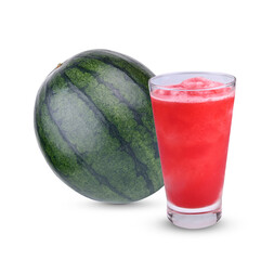 Fresh water melon with juice  isolated on transparent.
