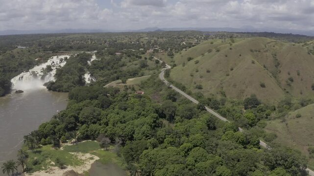 Aerial, Binga Waterfalls, Angola