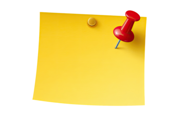 Blank yellow sticky note pinned