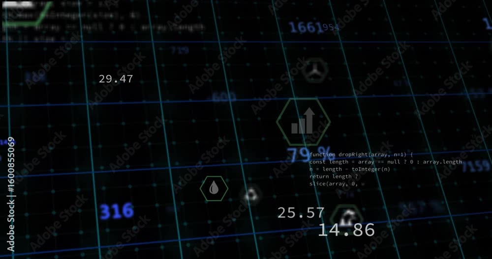 Aufkleber numbers fading in starting icons shifting right with bar glowing highlighting co? water drop