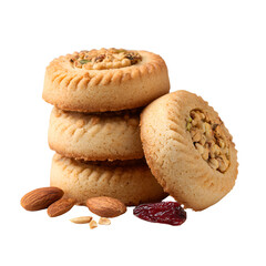 Delicious Nut Cookies Stacked with Almonds and Dried Fruit