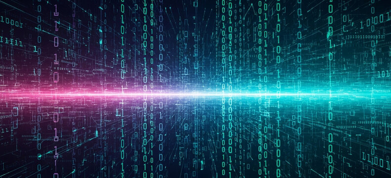 Binary code pattern digital art