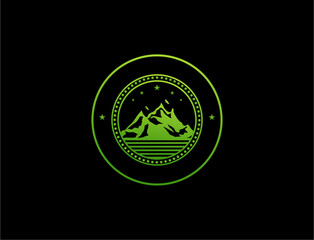 Green mountain logo design