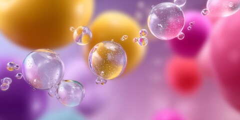 Naklejka premium bubbles and rainbow lights background