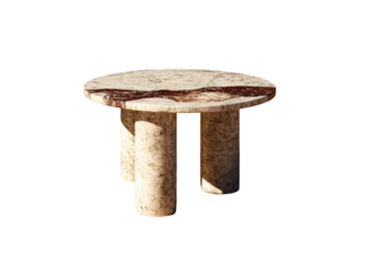 Beige marble coffee table with sculpted legs