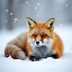 Obraz premium fox in the snow