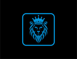 Obraz premium Lion crowned graphic design logo