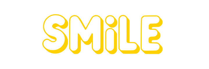 Fototapeta premium Yellow Smile Text on Black.