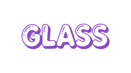 Purple Glass Text Graphic.