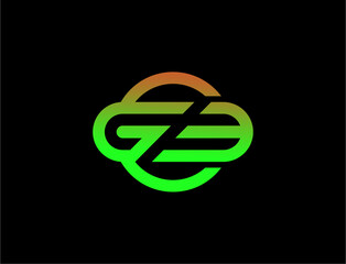 Colorful intertwined letter logo design