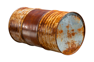 Rusty metal barrel industrial waste container grunge texture