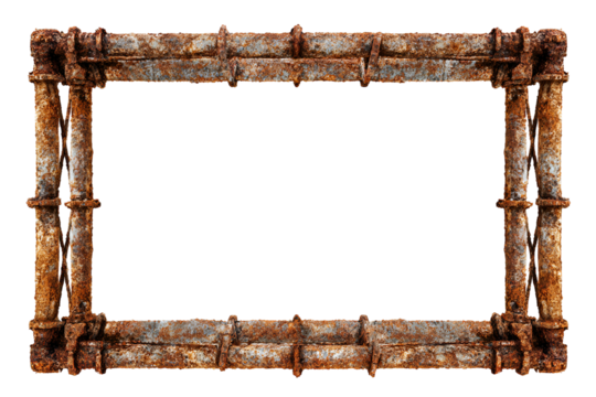 Rusty metal pipe frame industrial grunge background design
