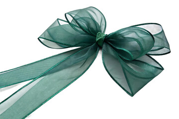 Elegant Emerald Green Sheer Ribbon Bow for Gift Wrapping or Decoration