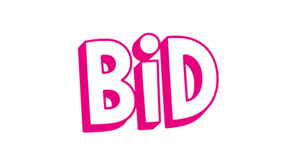 Bold Pink BID Text on Black Background.