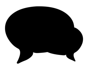 Black silhouette of speech bubbles for communication and conversation representing dialogue