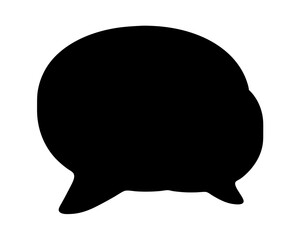 Black silhouette of a dialog bubble with round top and bulbous base