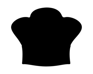 A stylish black silhouette of a chef's hat against a white background