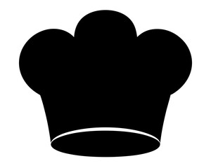 Black silhouette of a chef's hat in simple and minimalistic style