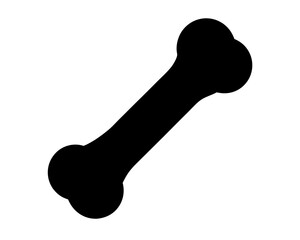 Fototapeta premium Simple black silhouette of a bone on a white background for dog