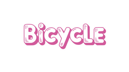 Pink Bicycle Text Graphic.