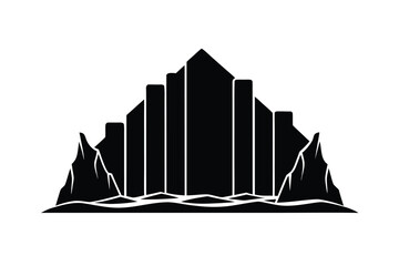 Waterfall chart silhouette vetor icon.eps