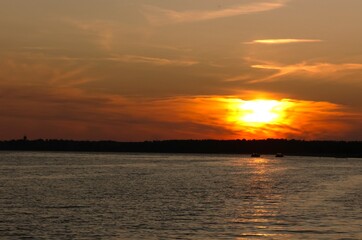 Sunset over the river
