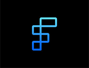 Abstract letter f logo design graphic