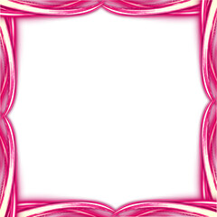 Bright pink neon candy twist frame isolated on white background 