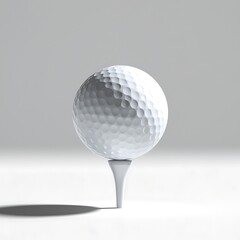 White Golf Ball on Tee, Ready to Play