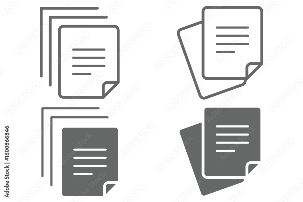 Fototapete document line icon. paper document icons set. document icon set vector. document icon vector isolate