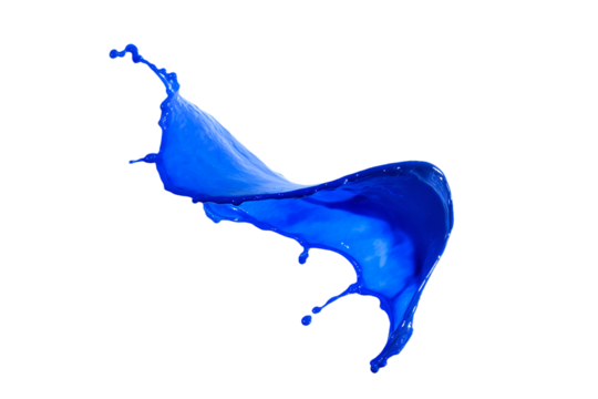 a blue liquid splashing into a white background - Powered by Adobe