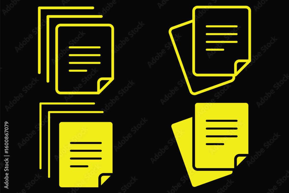 Fototapete document line icon. paper document icons set. document icon set vector. document icon vector isolate