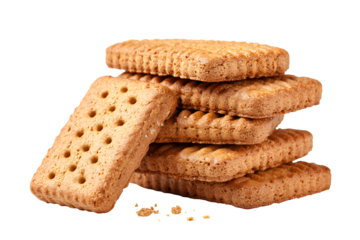Stack of golden brown crispy biscuits delicious snack food